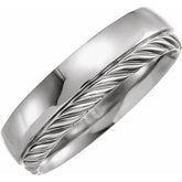14K Single Sided Rope Edge Band